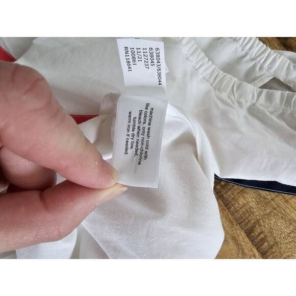 Lane Bryant NWT 14/16 White Off Shoulder Grossgrain Ribbon Trim Cotton Top Shirt - Picture 6 of 8